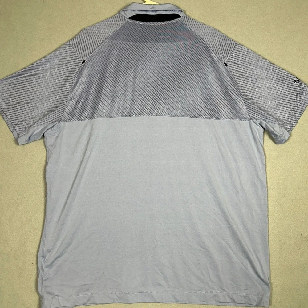 Nike Golf Polo Shirt Mens 2XL Blue Grey Tour Performance Dri-FIT Rugby Stretch
